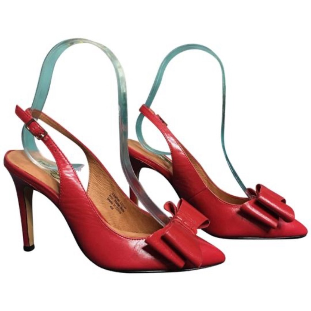 4M Red Halogen Slingback Heels